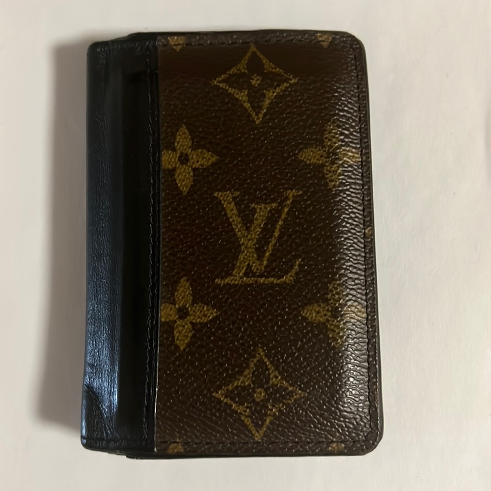 Louis Vuitton Pocket Organizer Monogram Macassar Canvas M60111.Used Shows wear.